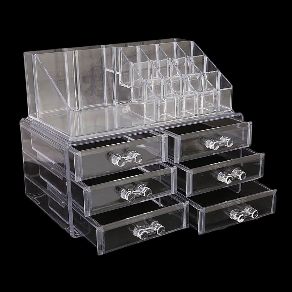 Acrylic Cosmetic Makeup Organizer Storage Box - White, Home & Lifestyle, Storage Boxes, Chase Value, Chase Value