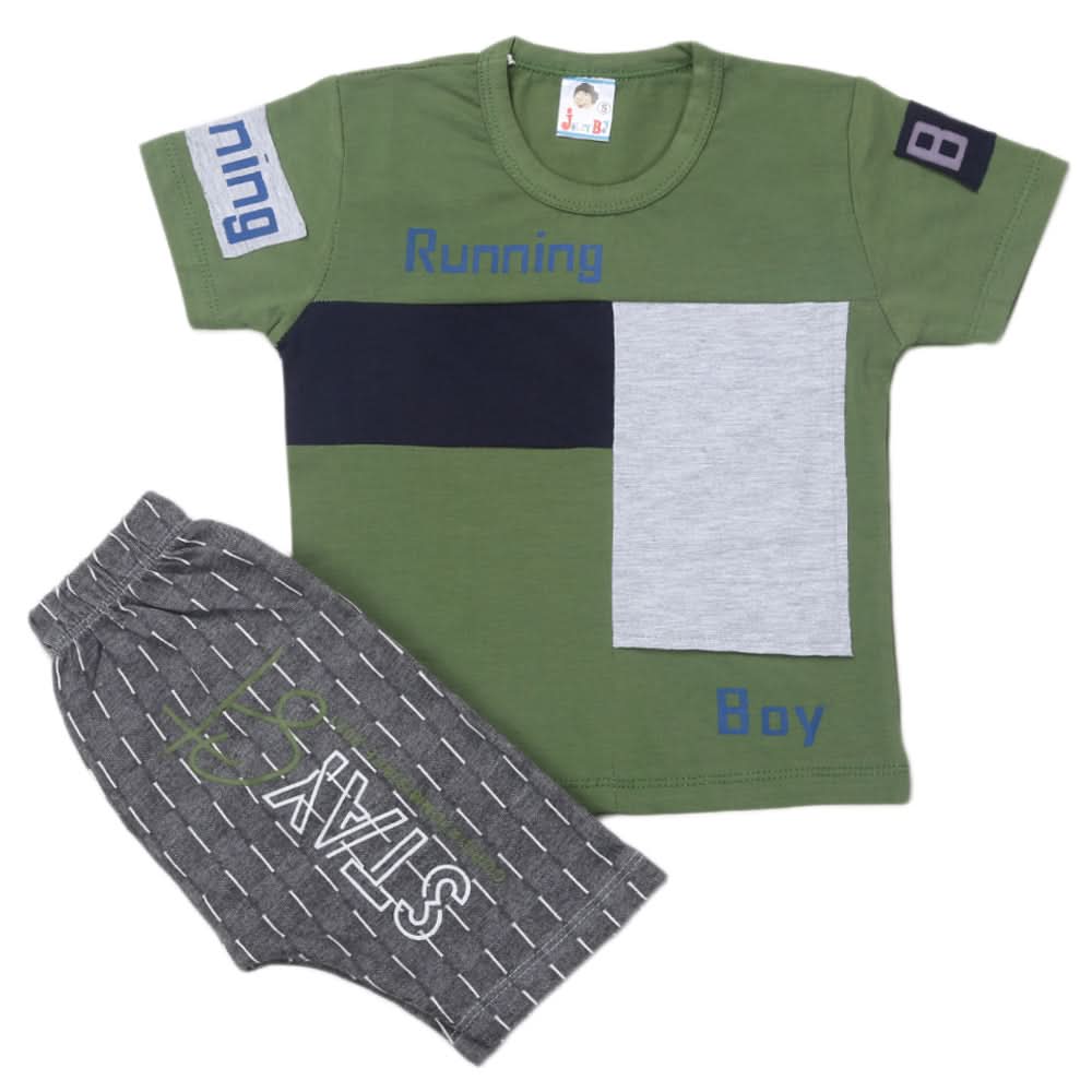 Boys Half Sleeves Short Suits - Green, Kids, Boys Sets And Suits, Chase Value, Chase Value