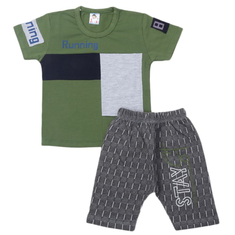 Boys Half Sleeves Short Suits - Green, Kids, Boys Sets And Suits, Chase Value, Chase Value