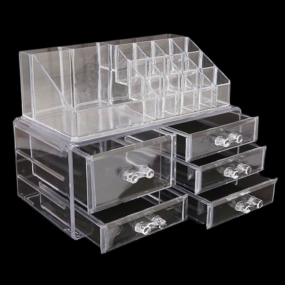 Acrylic Cosmetic Makeup Organizer Storage Box - White, Home & Lifestyle, Storage Boxes, Chase Value, Chase Value