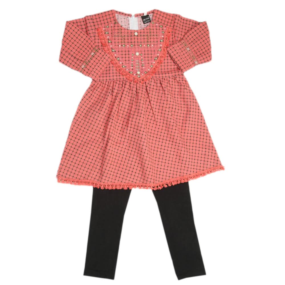Girls Full Sleeves Suit - Peach, Girls Suits, Chase Value, Chase Value