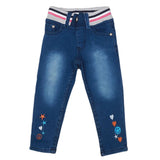 Girls Denim Embroidered Pant - Blue, Kids, Pants And Capri, Chase Value, Chase Value