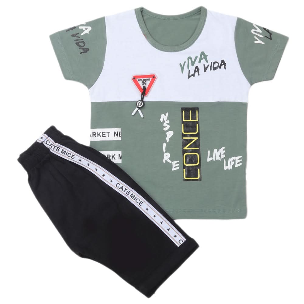 Boys Short Suit - Green, Kids, Boys Sets And Suits, Chase Value, Chase Value