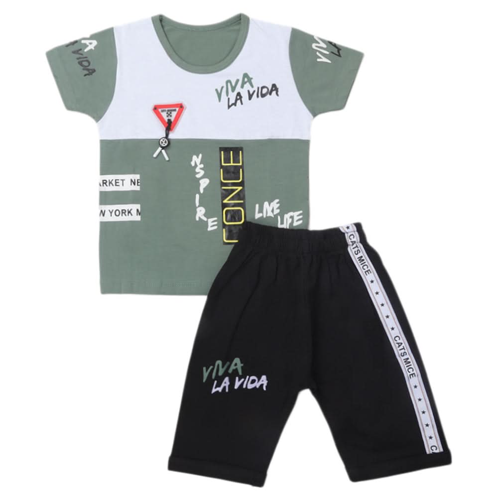 Boys Short Suit - Green, Kids, Boys Sets And Suits, Chase Value, Chase Value