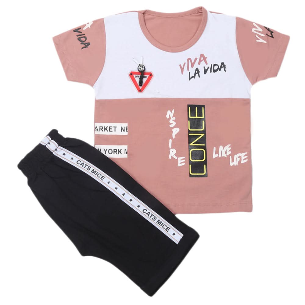 Boys Short Suit - Tea Pink, Kids, Boys Sets And Suits, Chase Value, Chase Value