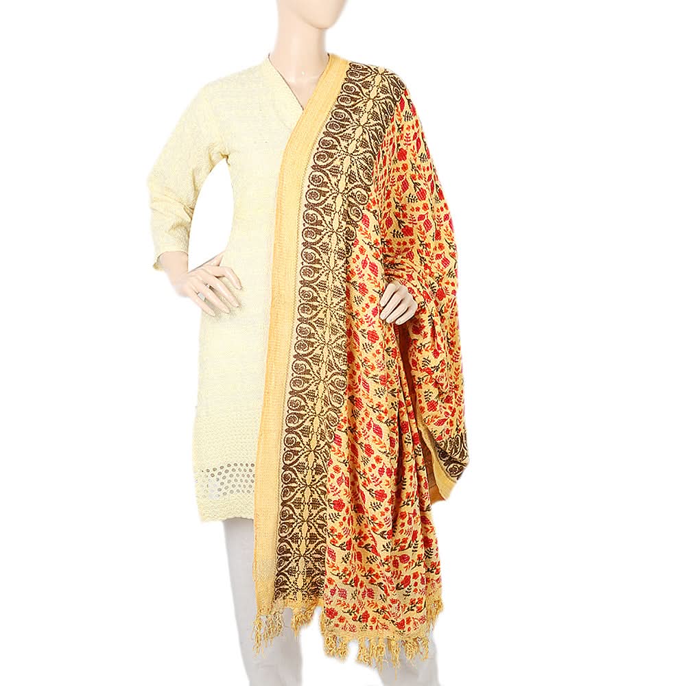 Women Velvet Print  Peoar Shawl - Multi - I, Women, Shawls And Scarves, Chase Value, Chase Value