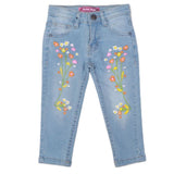 Girls Embroidered Denim Pant - Light Blue, Kids, Pants And Capri, Chase Value, Chase Value