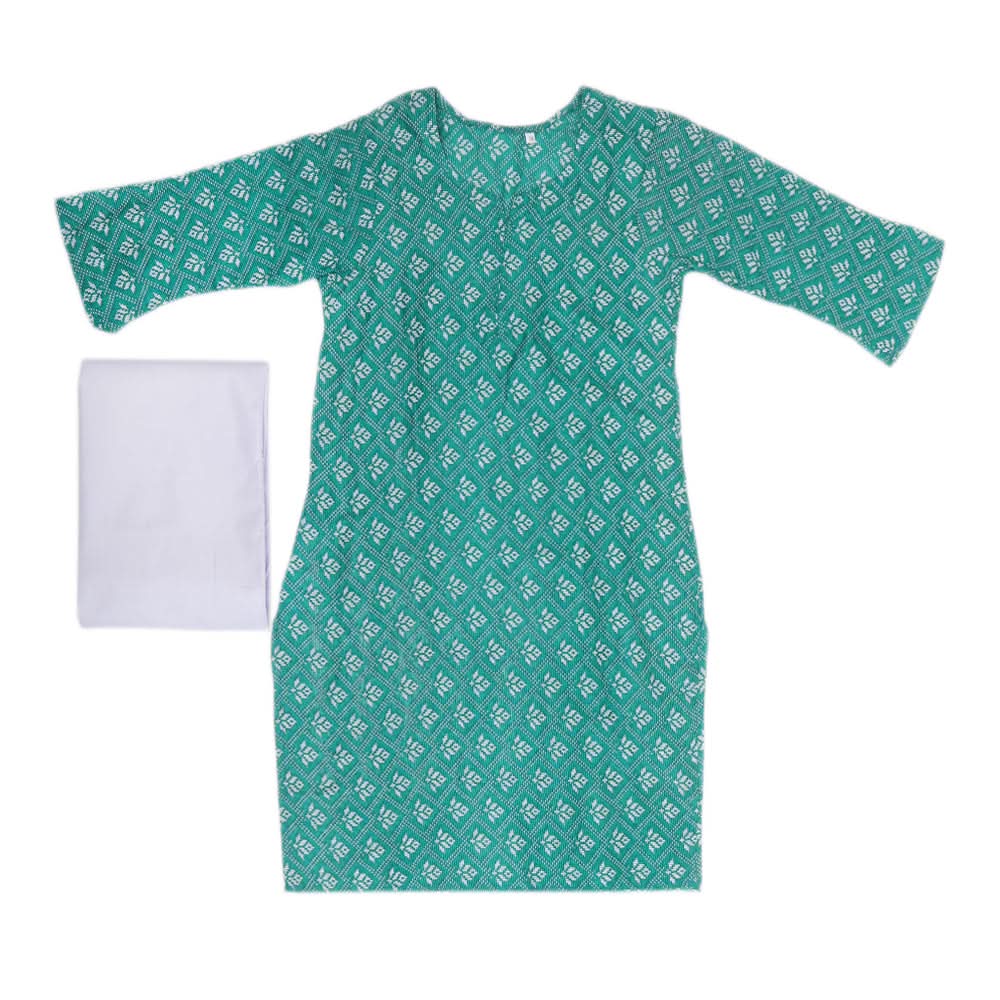 Girls Printed Shalwar Suit - Green, Kids, Girls Sets And Suits, Chase Value, Chase Value