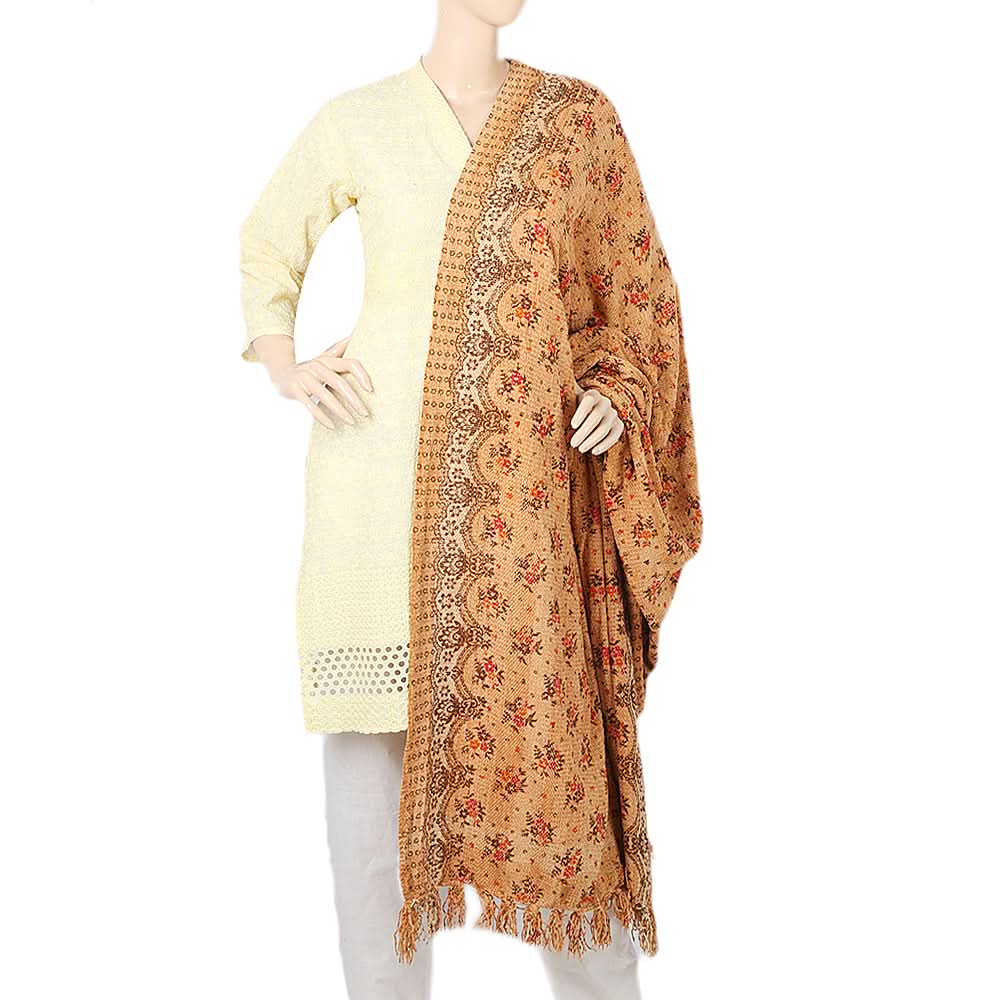 Women Velvet Print  Peoar Shawl - Multi - F, Women, Shawls And Scarves, Chase Value, Chase Value