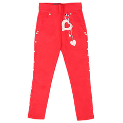 Girls Cotton Pant - Red, Kids, Pants And Capri, Chase Value, Chase Value