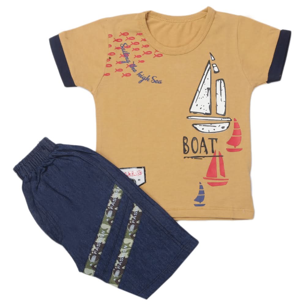 Boys Short Suit - Mustard, Kids, Boys Sets And Suits, Chase Value, Chase Value
