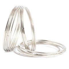 Women's Bangles 12 Pcs - Silver - test-store-for-chase-value