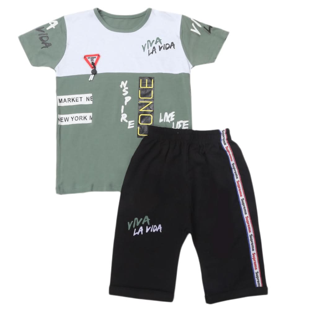 Boys Half Sleeves Short Suits - Green, Kids, Boys Sets And Suits, Chase Value, Chase Value