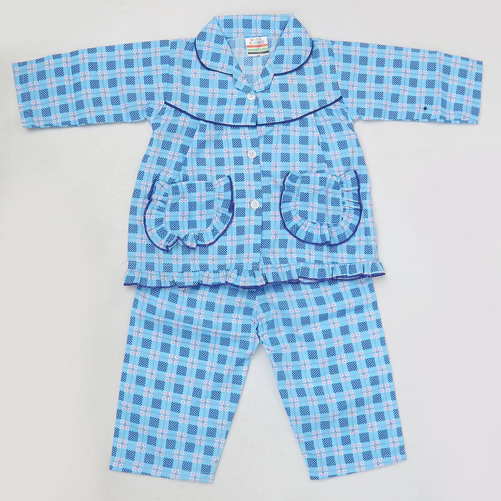 Girls Full Sleeves Night Suit - Blue, Kids, Girls Sets And Suits, Chase Value, Chase Value