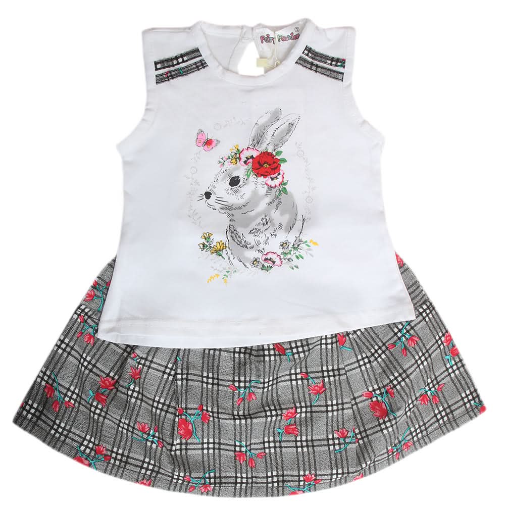 Newborn Girls Half Sleeves Short Suit - White, Kids, New Born Girls Sets And Suits, Chase Value, Chase Value