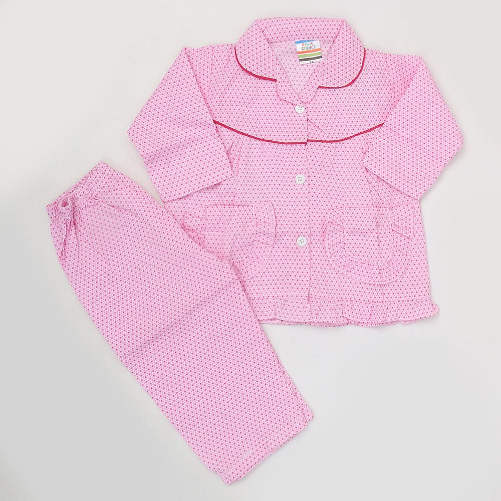Girls Full Sleeves Night Suit - Pink, Kids, Girls Sets And Suits, Chase Value, Chase Value
