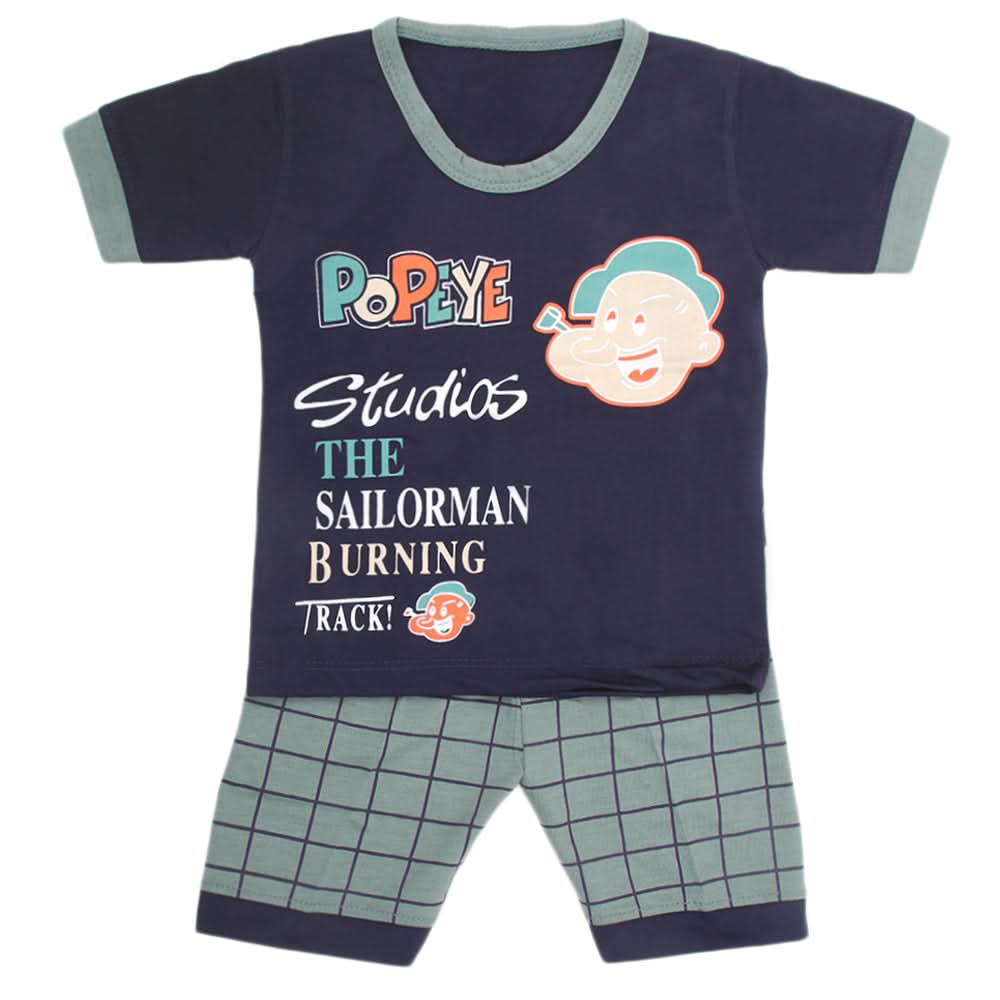Boys Half Sleeves Suits 9065 - Navy Blue, Kids, Boys Sets And Suits, Chase Value, Chase Value