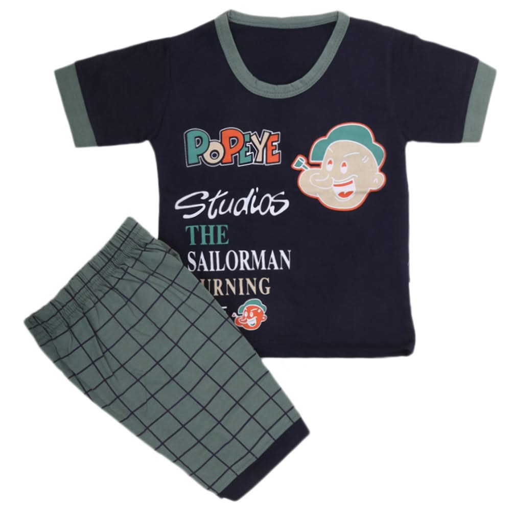Boys Half Sleeves Suits 9065 - Navy Blue, Kids, Boys Sets And Suits, Chase Value, Chase Value