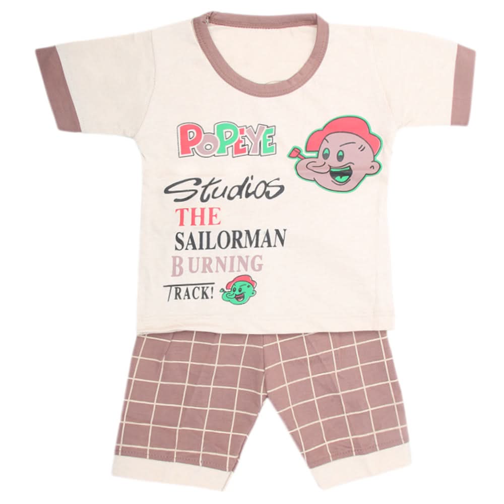 Boys Half Sleeves Suits 9065 - Fawn, Kids, Boys Sets And Suits, Chase Value, Chase Value