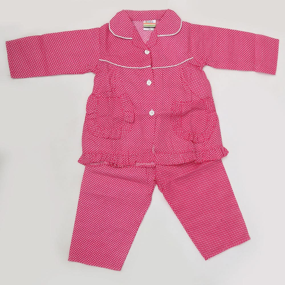 Girls Full Sleeves Night Suit - Pink, Kids, Girls Sets And Suits, Chase Value, Chase Value
