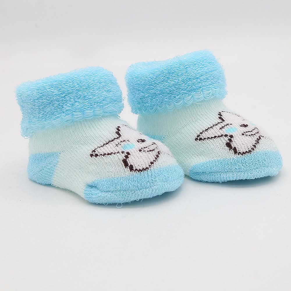 Newborn Booties (RA601) - Cyan, Kids, NB Shoes And Socks, Chase Value, Chase Value