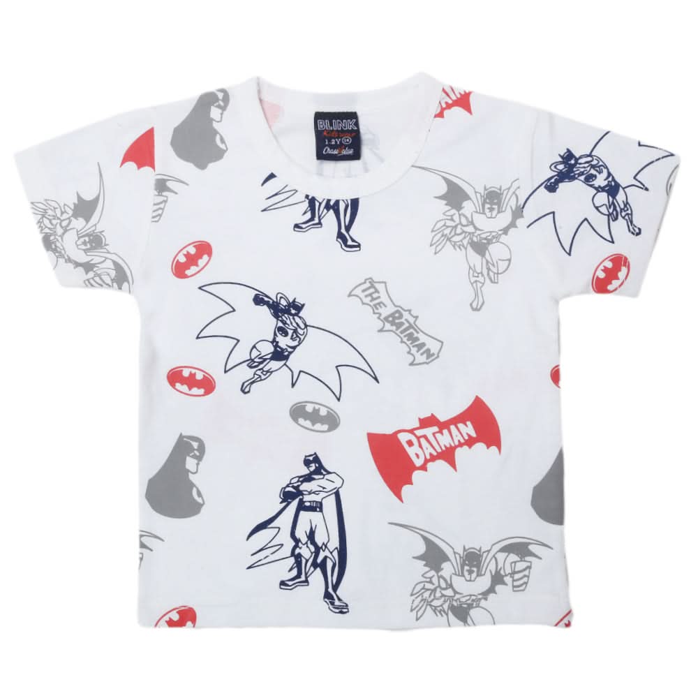 Boys Half Sleeves T-Shirt - White, Kids, Boys T-Shirts, Chase Value, Chase Value