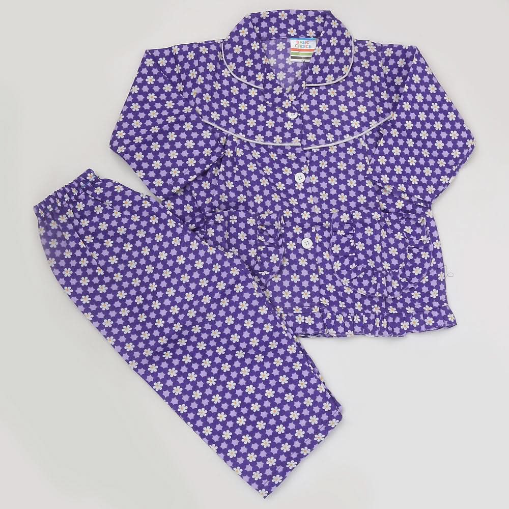 Girls Full Sleeves Night Suit - Purple, Kids, Girls Sets And Suits, Chase Value, Chase Value