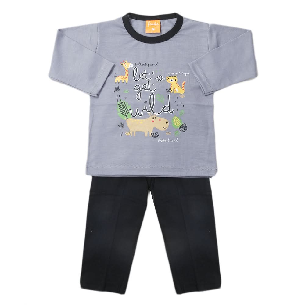 Boys Full Sleeves Suit - Grey, Kids, Boys Sets And Suits, Chase Value, Chase Value