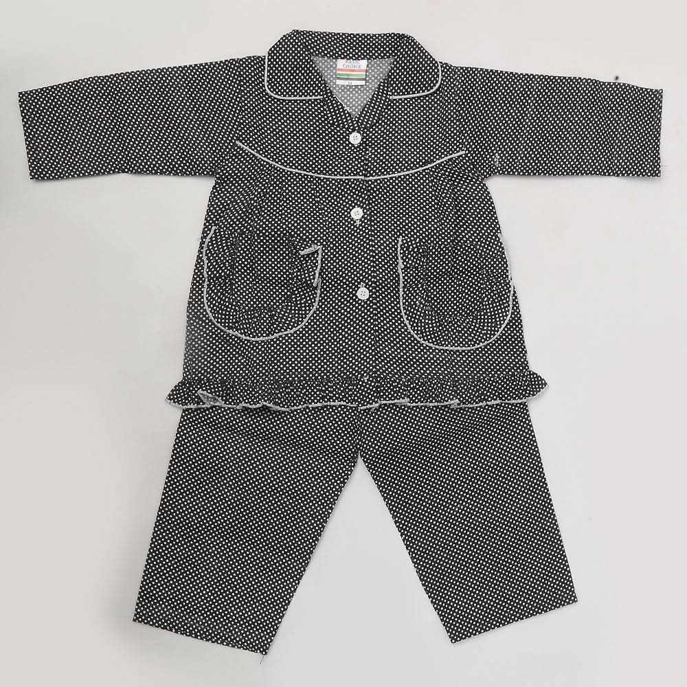 Girls Full Sleeves Night Suit - Black, Kids, Girls Sets And Suits, Chase Value, Chase Value