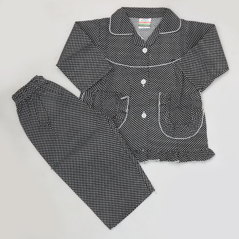 Girls Full Sleeves Night Suit - Black, Kids, Girls Sets And Suits, Chase Value, Chase Value