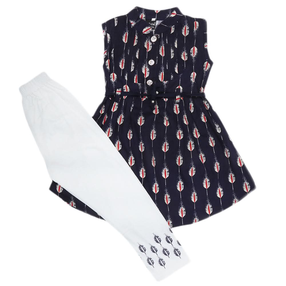 Girls Half Sleeves Suit 18-24 - Navy Blue, Kids, Girls Sets And Suits, Chase Value, Chase Value