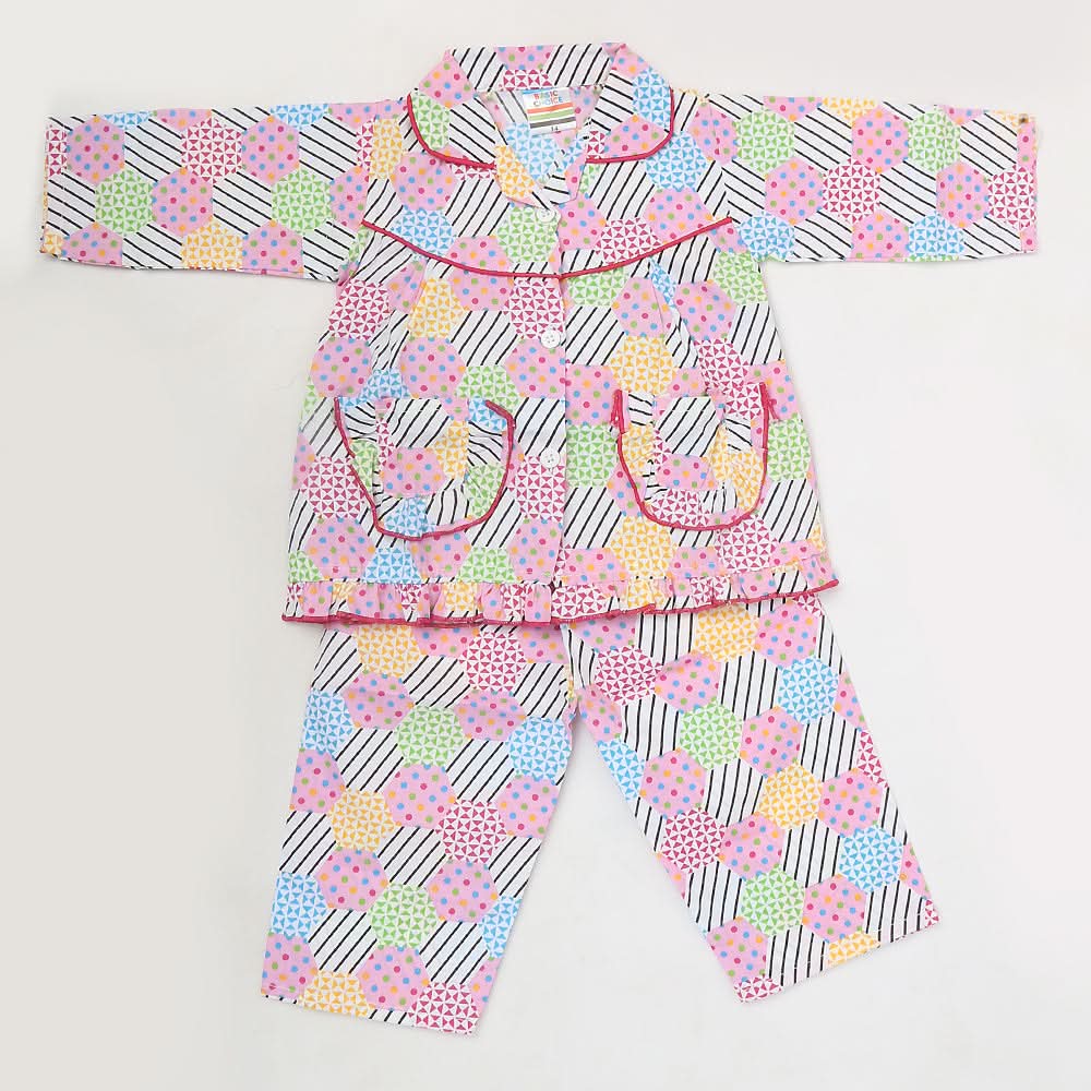 Girls Full Sleeves Night Suit - Pink, Kids, Girls Sets And Suits, Chase Value, Chase Value