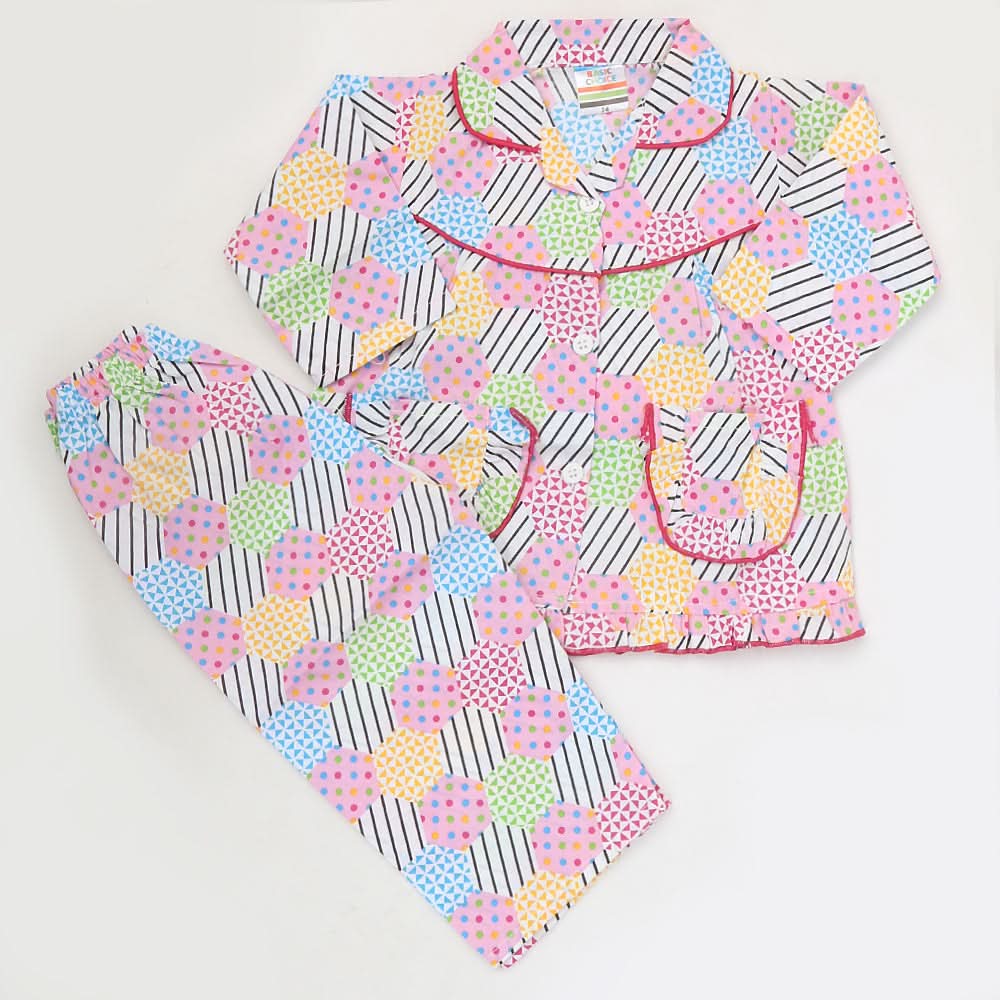 Girls Full Sleeves Night Suit - Pink, Kids, Girls Sets And Suits, Chase Value, Chase Value