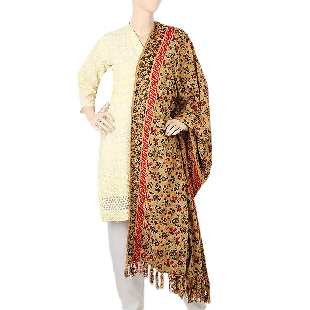 Women Velvet Print  Peoar Shawl - Multi - H, Women, Shawls And Scarves, Chase Value, Chase Value
