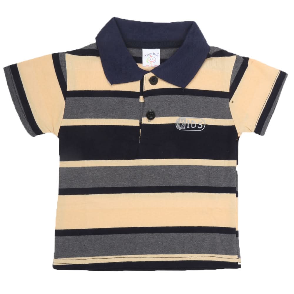 Newborn Boys Yarn Dyed T-Shirt - Fawn, Kids, NB Boys Shirts And T-Shirts, Chase Value, Chase Value