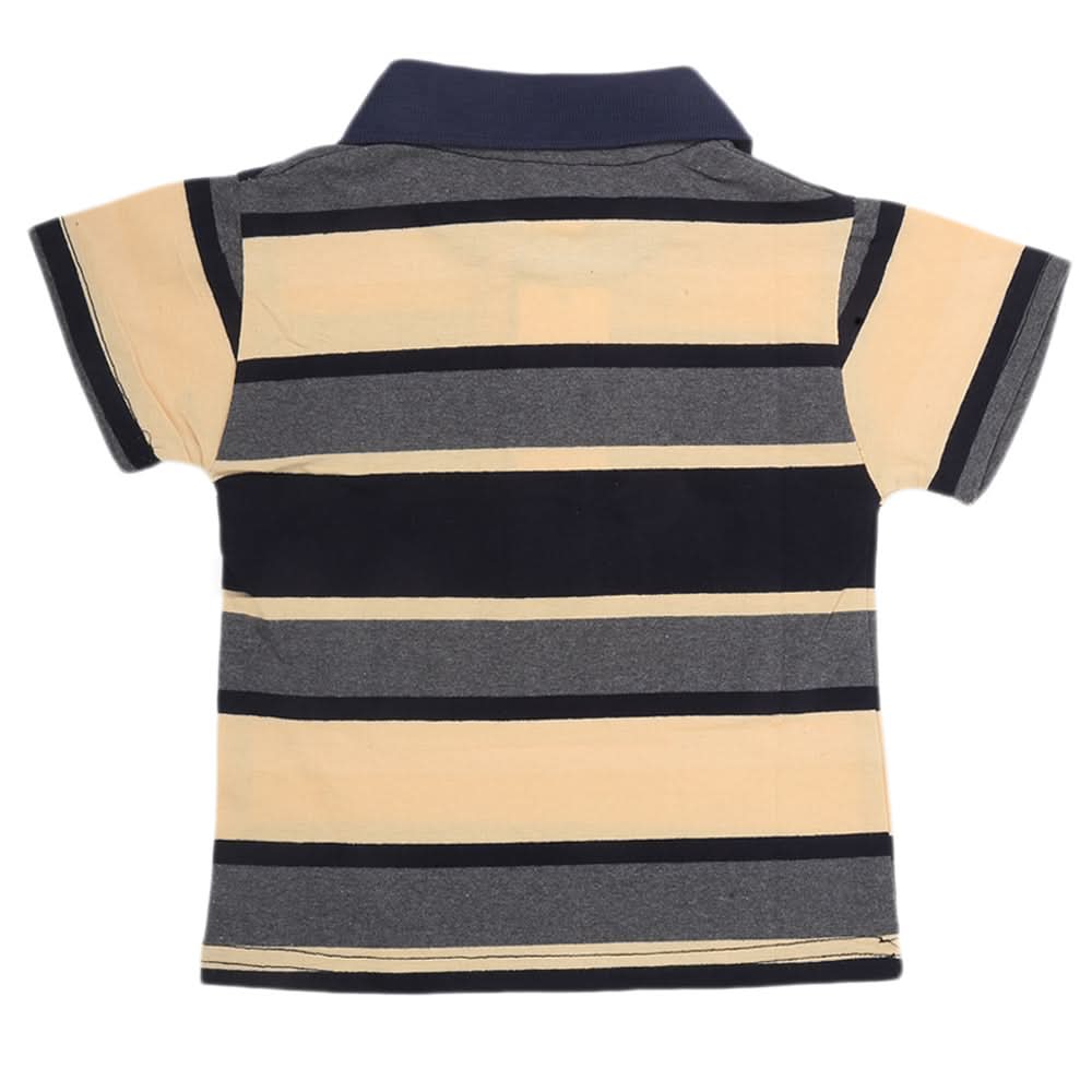Newborn Boys Yarn Dyed T-Shirt - Fawn, Kids, NB Boys Shirts And T-Shirts, Chase Value, Chase Value