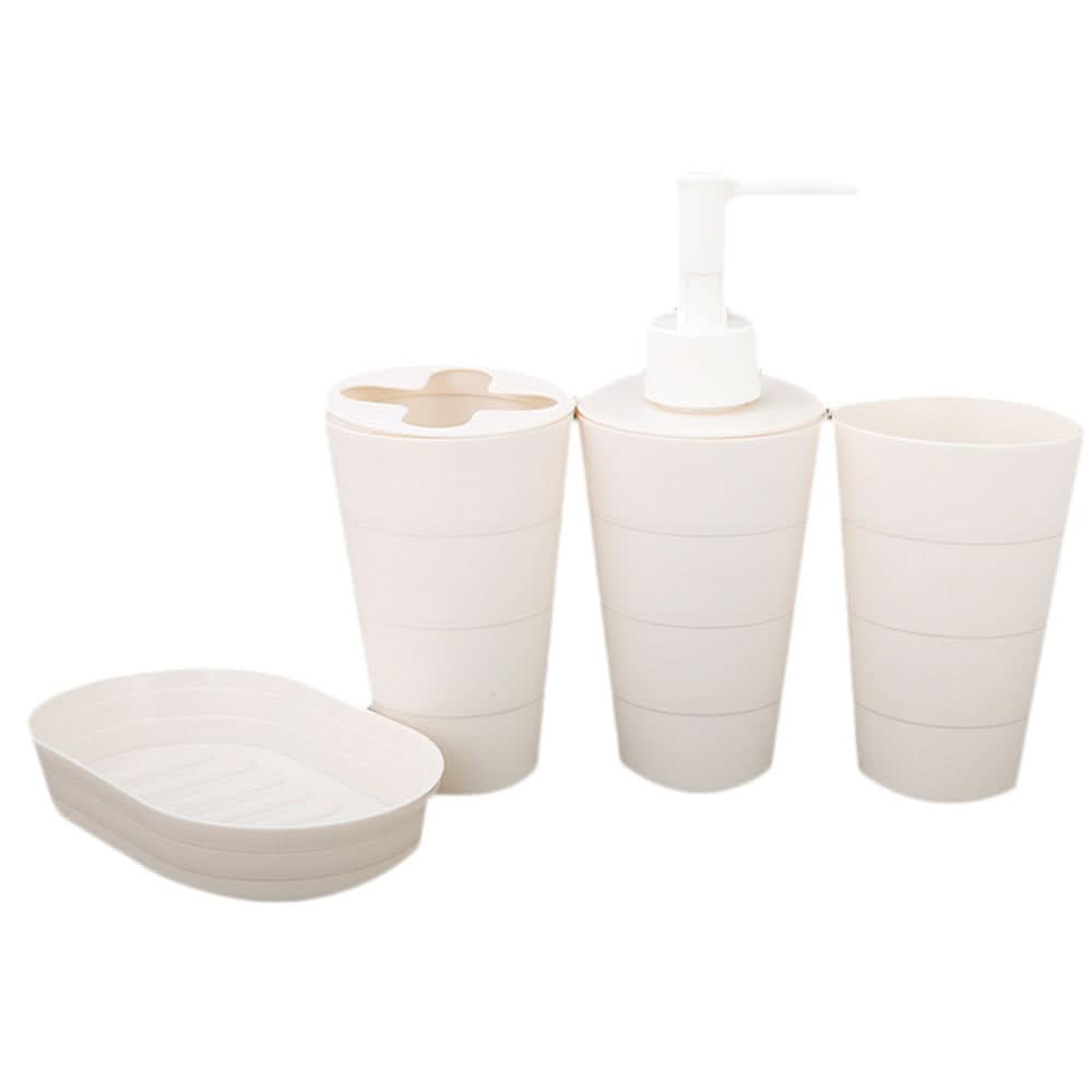 Bathroom Toiletries Set 4 Pcs - Cream, Home & Lifestyle, Storage Boxes, Chase Value, Chase Value