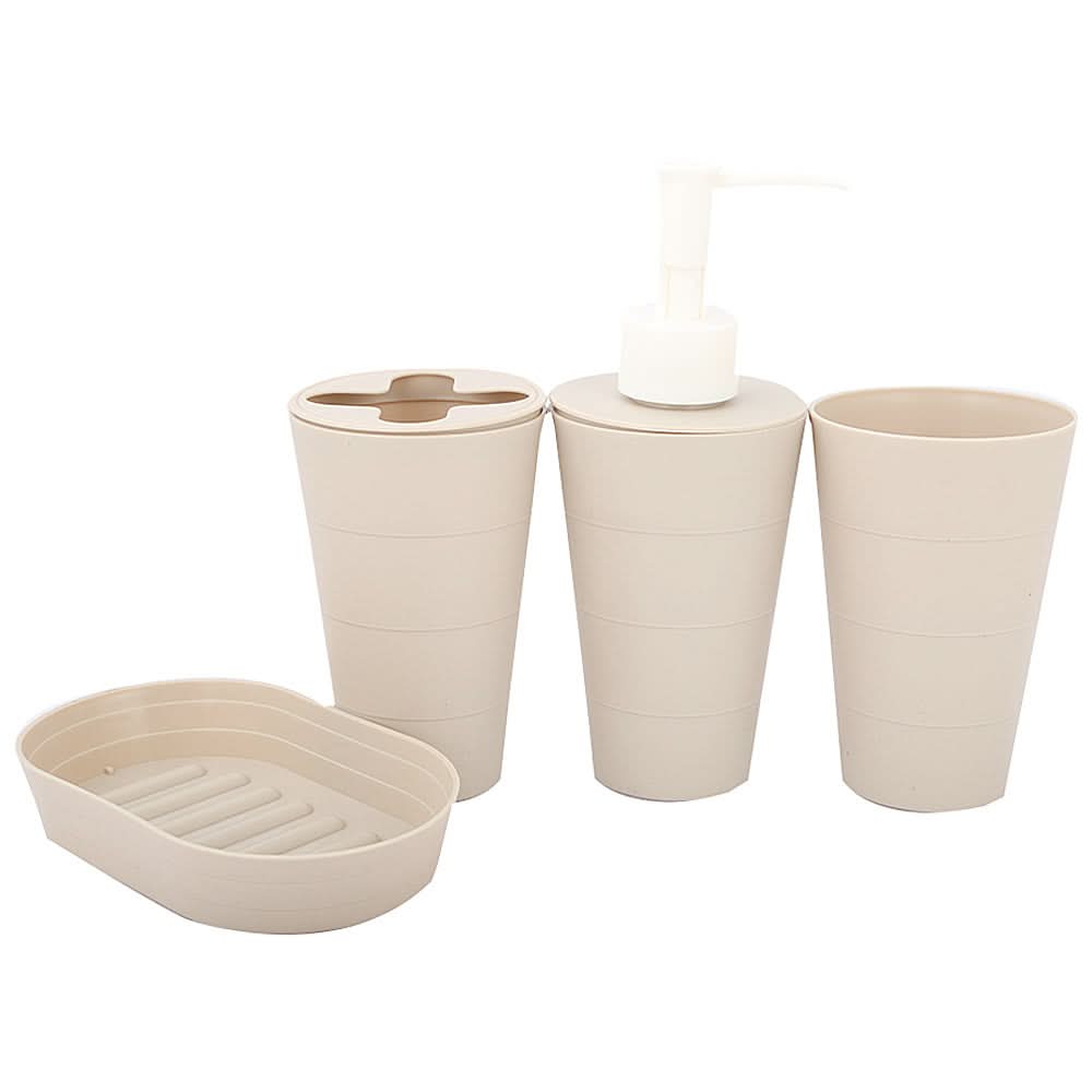 Bathroom Toiletries Set 4 Pcs - Beige, Home & Lifestyle, Storage Boxes, Chase Value, Chase Value
