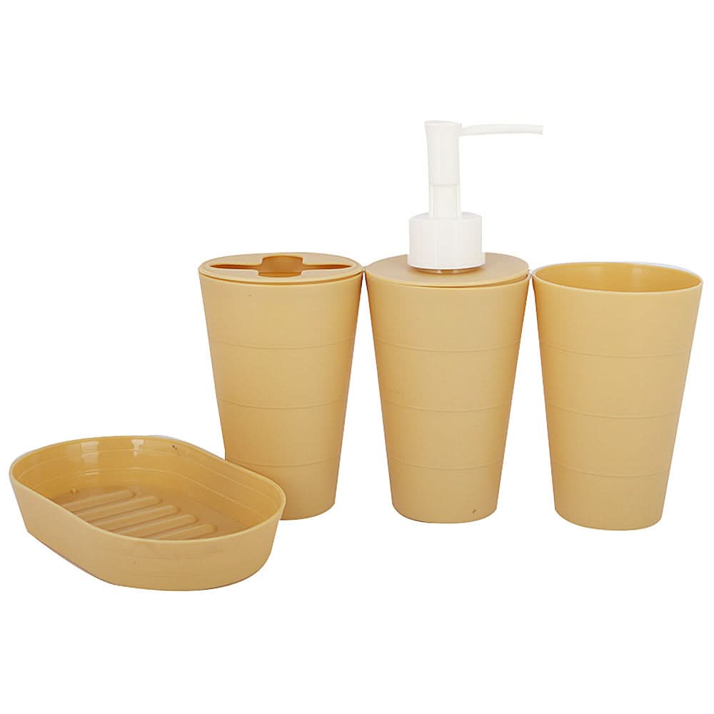 Bathroom Toiletries Set 4 Pcs - Mustard, Home & Lifestyle, Storage Boxes, Chase Value, Chase Value