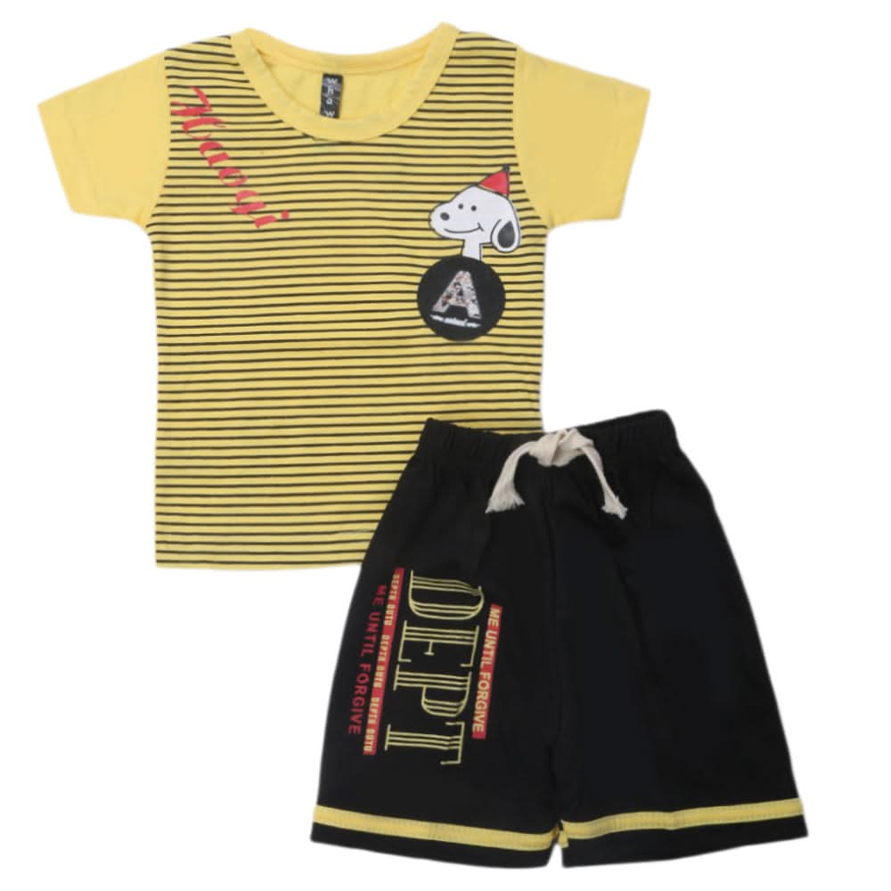 Boys Half Sleeves Suit - Yellow, Kids, Boys Sets And Suits, Chase Value, Chase Value