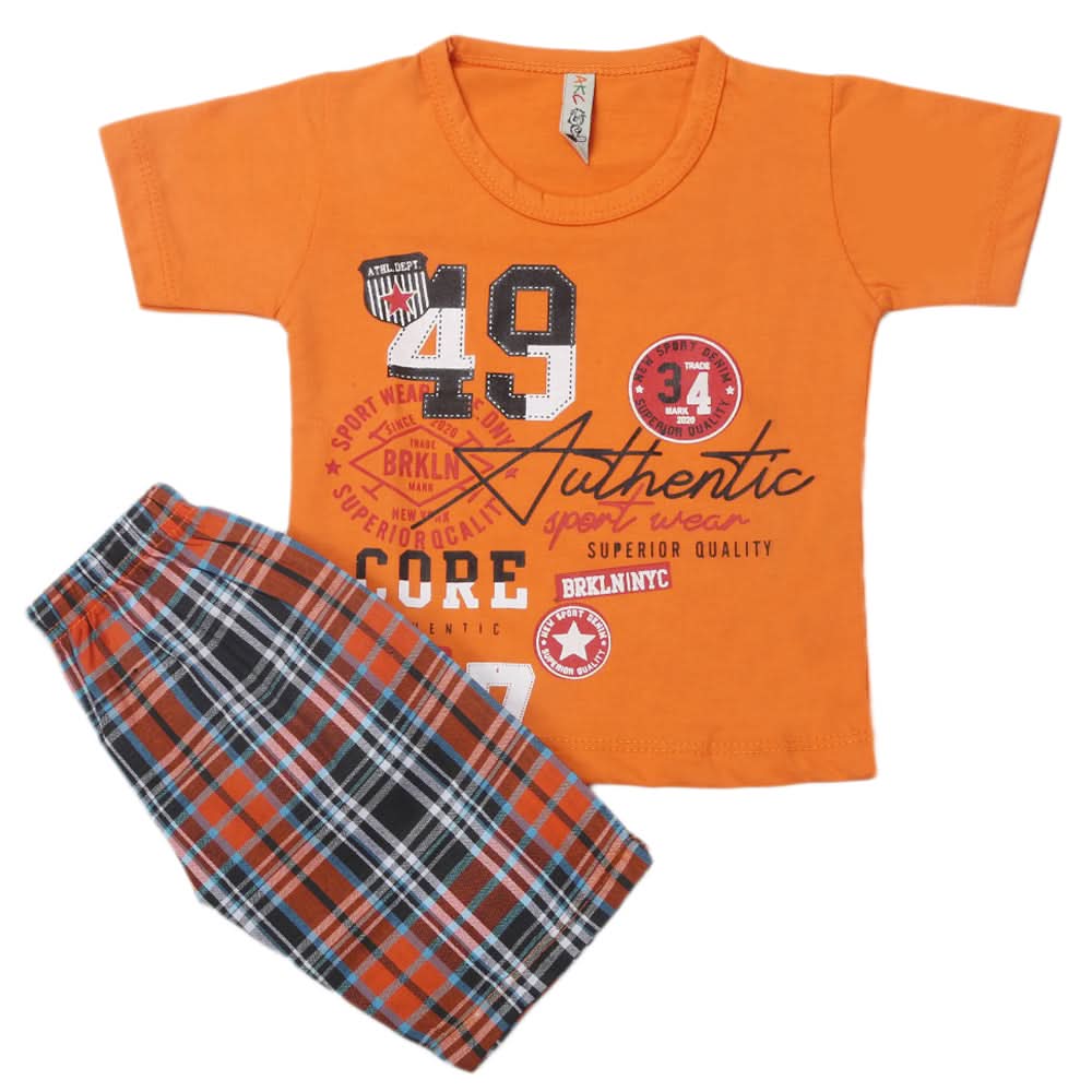 Boys Half Sleeves Suit - Orange, Kids, Boys Sets And Suits, Chase Value, Chase Value