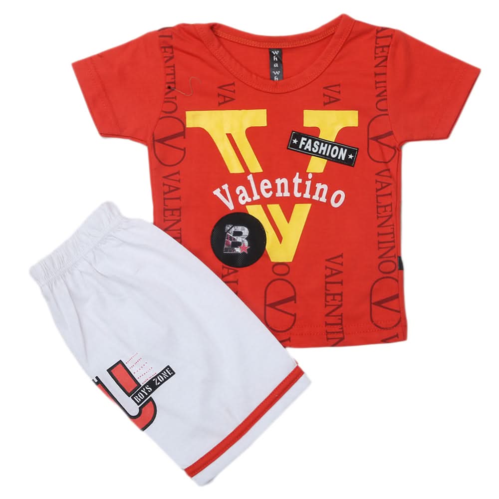 Boys Half Sleeves Suit - Red, Kids, Boys Sets And Suits, Chase Value, Chase Value