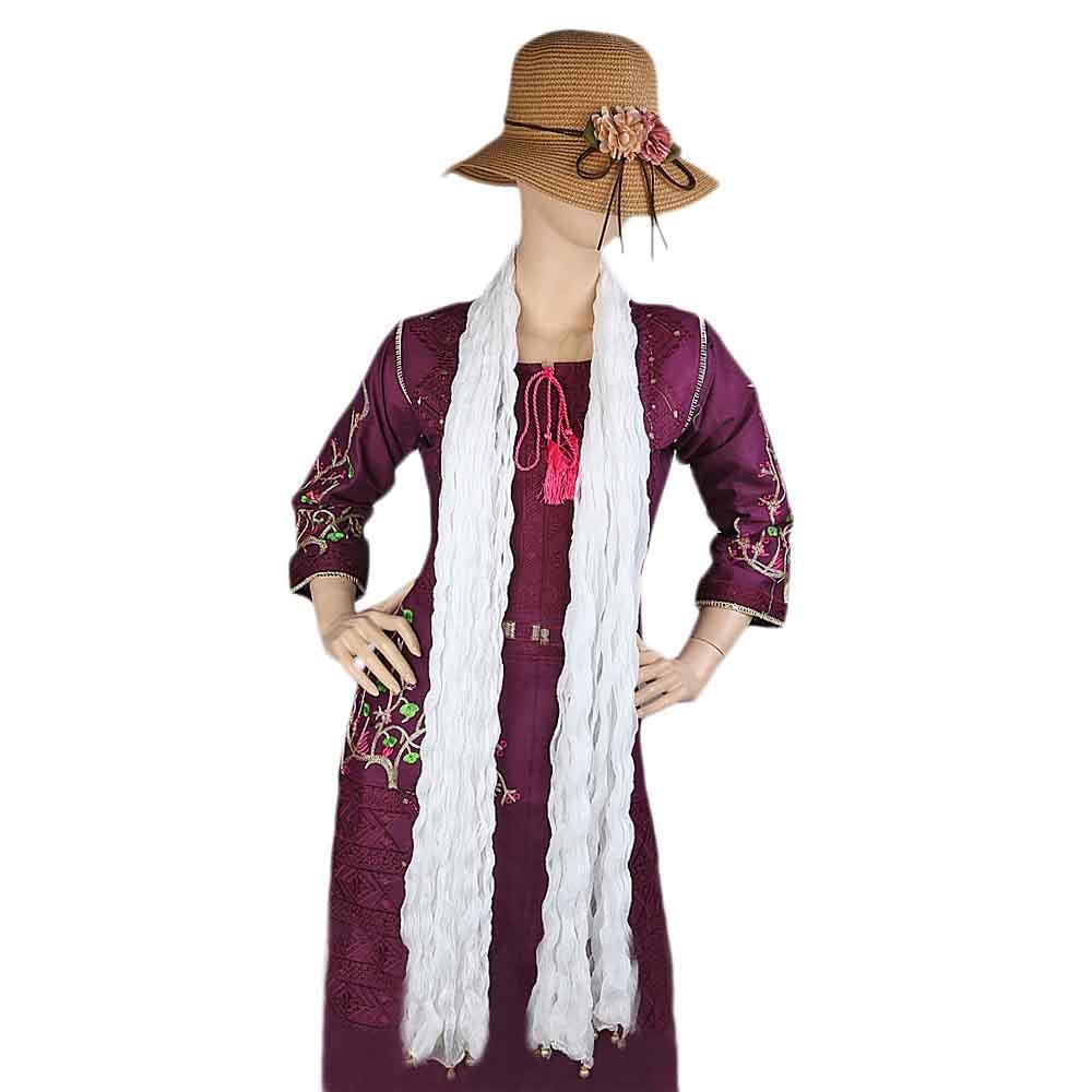 14th August Crinkle Dupatta For Women's - White - test-store-for-chase-value
