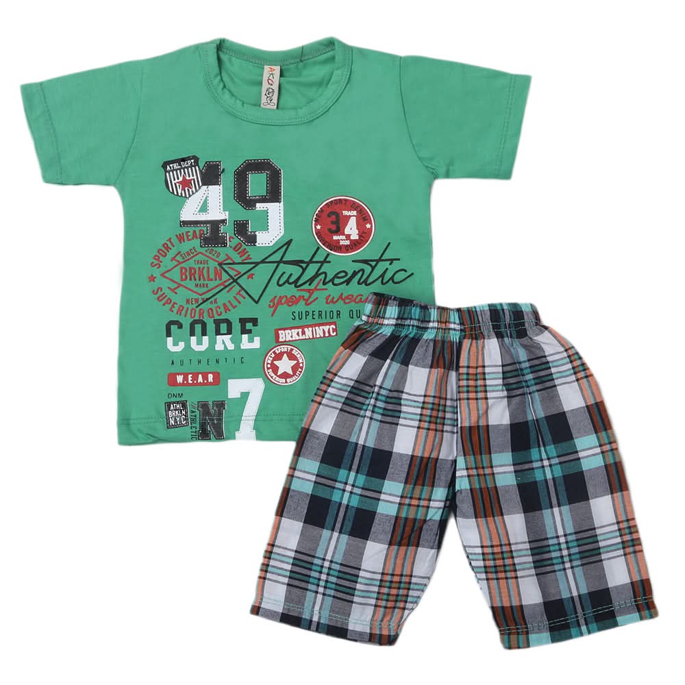 Boys Half Sleeves Suit - Green, Kids, Boys Sets And Suits, Chase Value, Chase Value
