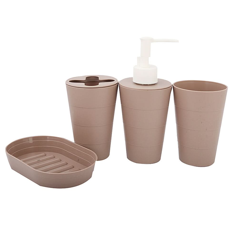 Bathroom Toiletries Set 4 Pcs - Brown, Home & Lifestyle, Storage Boxes, Chase Value, Chase Value