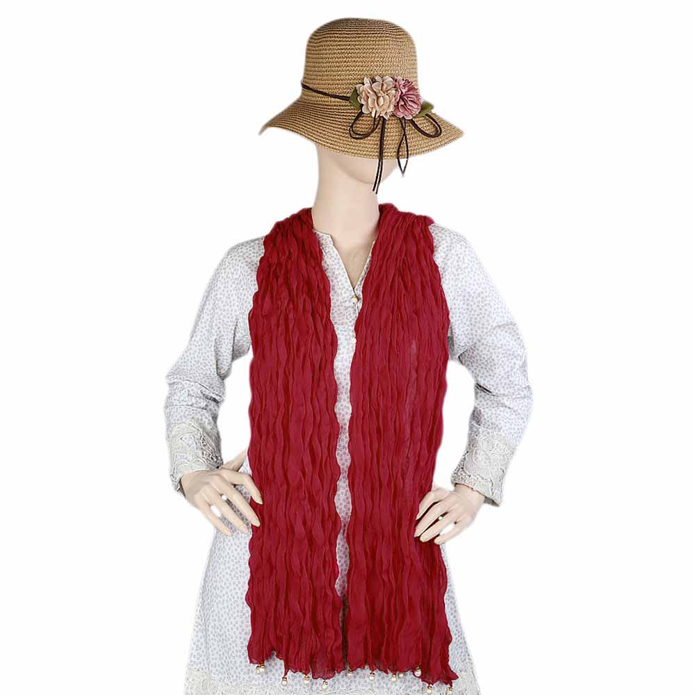 Women's Chiffon Dupatta - Maroon, Women, Dupatta, Chase Value, Chase Value
