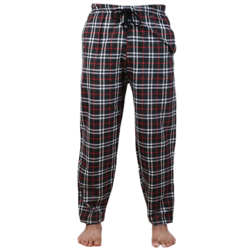 Men's Yarn Dyed Woven Pyjama - Black, Men, Lowers And Sweatpants, Chase Value, Chase Value