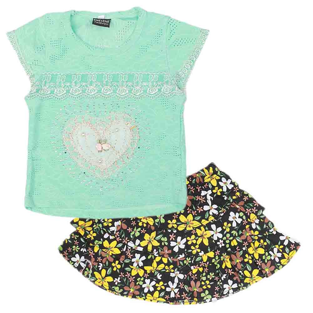 Girls Fancy Suit Stone - Cyan, Kids, Girls Sets And Suits, Chase Value, Chase Value