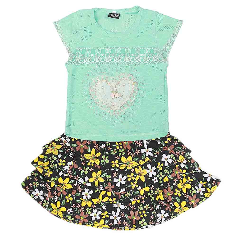 Girls Fancy Suit Stone - Cyan, Kids, Girls Sets And Suits, Chase Value, Chase Value
