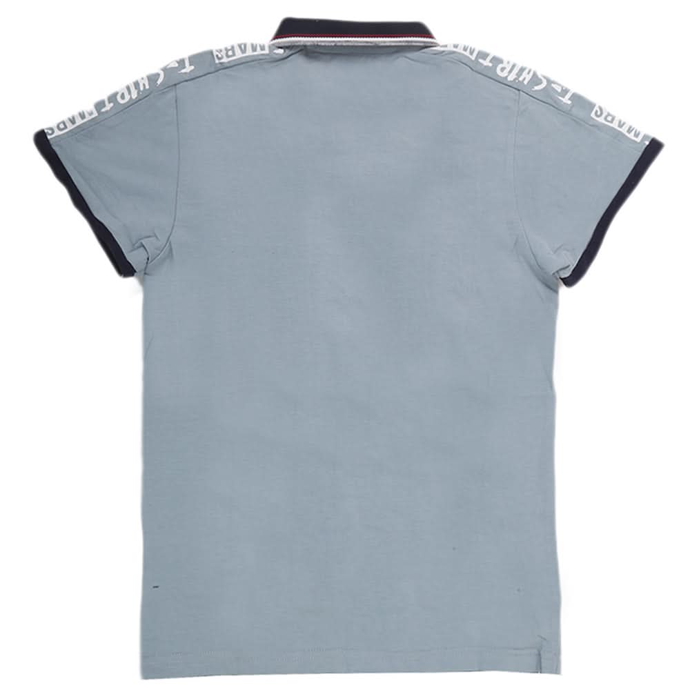 Boys Half Sleeves Round Neck T-Shirt - Steel Blue, Kids, Boys T-Shirts, Chase Value, Chase Value